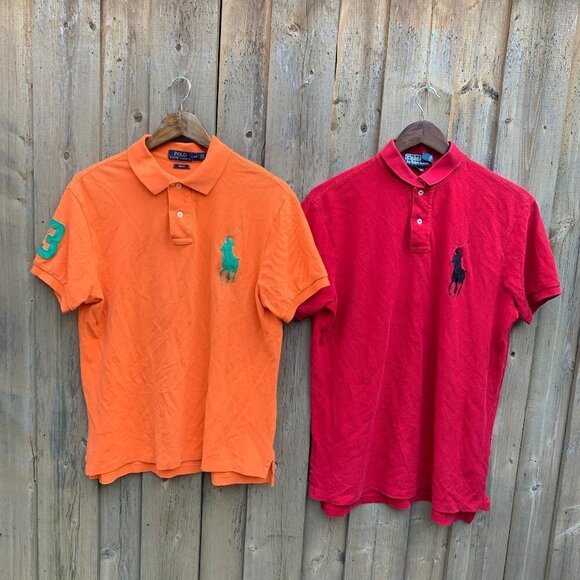 LOT OF 2 Polo Ralph Lauren Polo Button Up Shirt Large - Picture 1 of 2